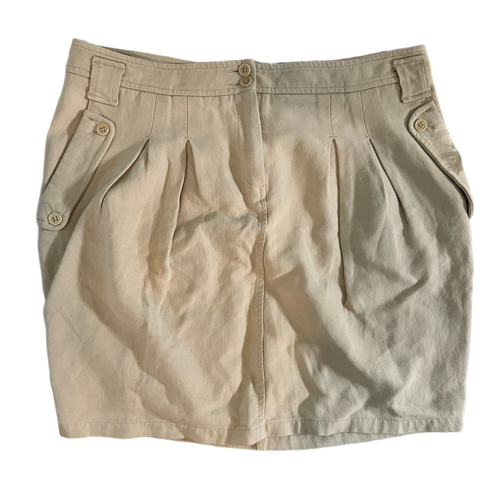 VANESSA BRUNO TAN BUTTON MINI SKIRT